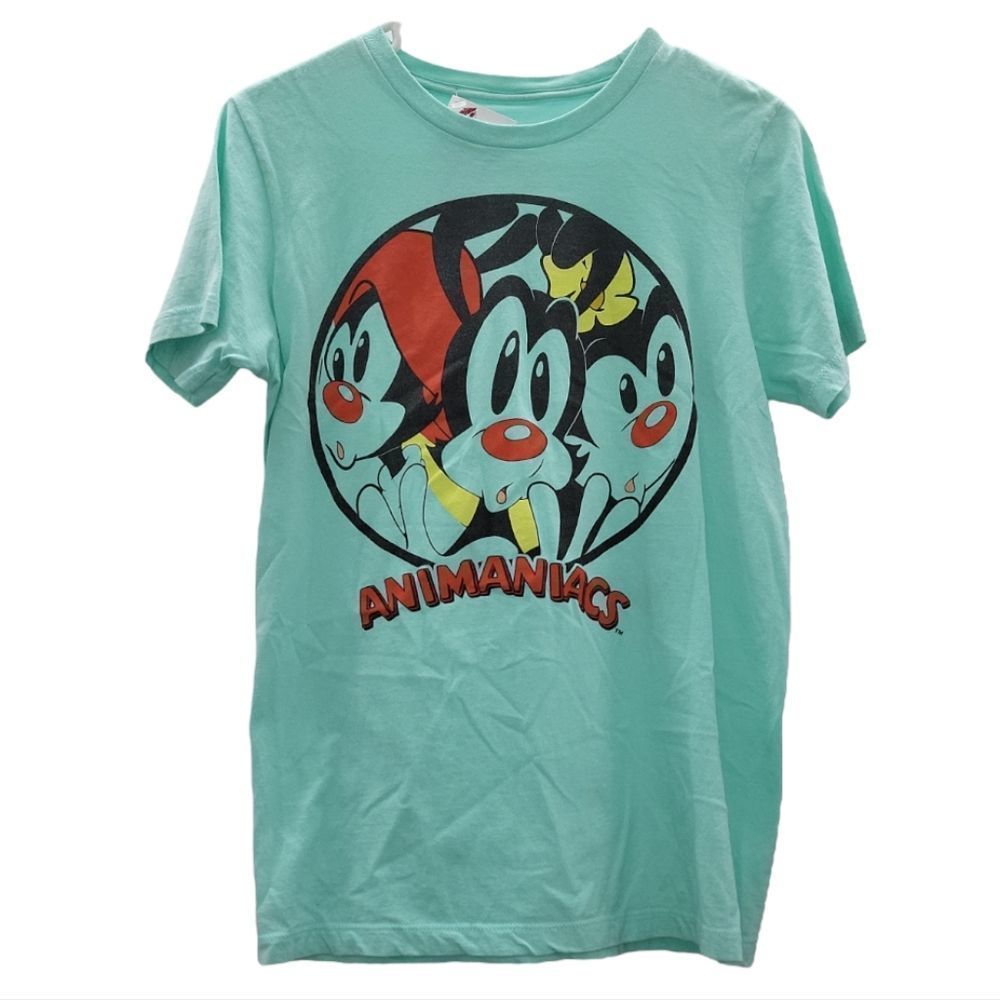 90s Animaniacs Zany Cartoon Circle Men’s Celadon T-shirt‎